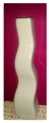 Váza keramická biela lesklá vysoká 30 cm  - obrázok