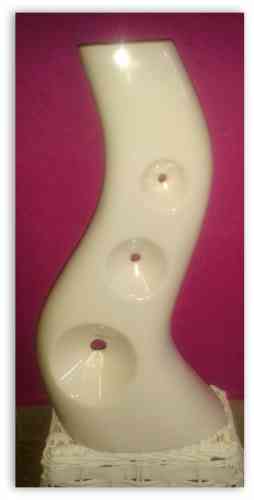 Váza keramická biela lesklá vysoká 37 cm  - obrázok