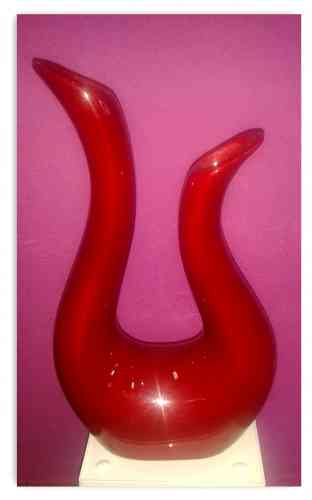 Váza keramická tmavo červená lesklá vysoká 28 cm  - obrázok